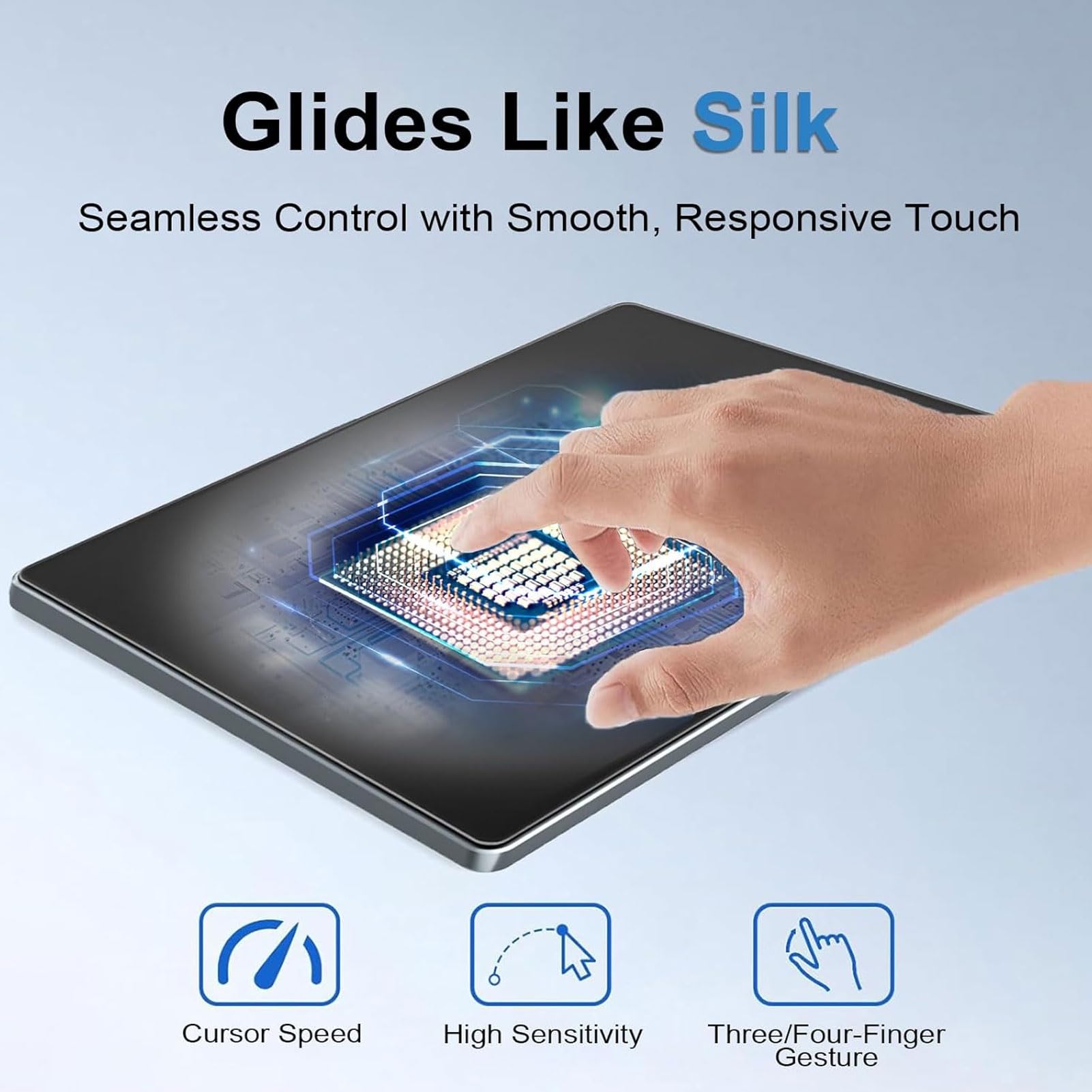Trackpad Filaire USB, Grande Souris à pavé Tactile Portable Ultra Mince avec Multi-gestes, pour Ordinateur de Bureau et Ordinateur Portable (Black)