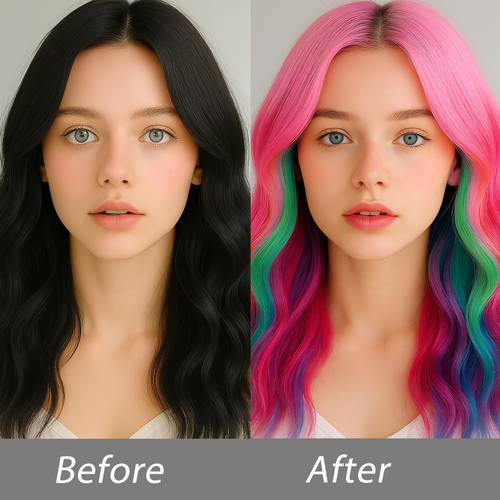SPRINGSUGAR Lot de 5 sprays de coloration temporaire pour cheveux, rose, rouge, violet, bleu, vert pour femmes, enfants, hommes, laque longue durée et lavable pour Halloween, cosplay