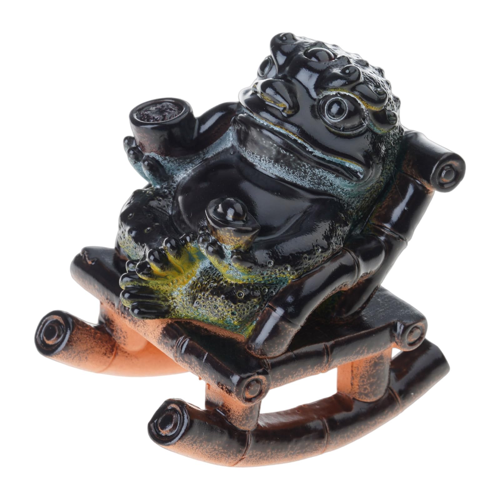 HZBB Resins Rocking Chair Frogs Teas Pet with Exquisites Craftsmanship Temperature Sensitive Color Changing for Home Decors Temperature Sensitive Teas Ceremony Decors