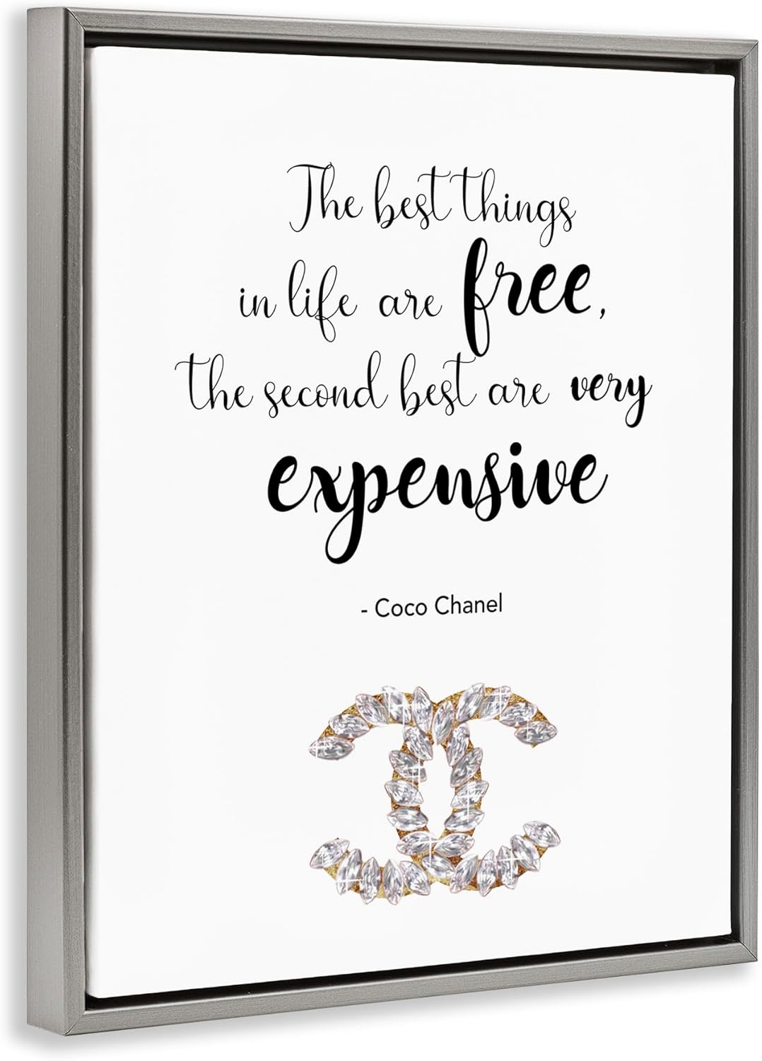 Stupell Industries Second Best Things In Life Quote Fashion Brand Glam Text, Floater Frame, Design by Ziwei Li