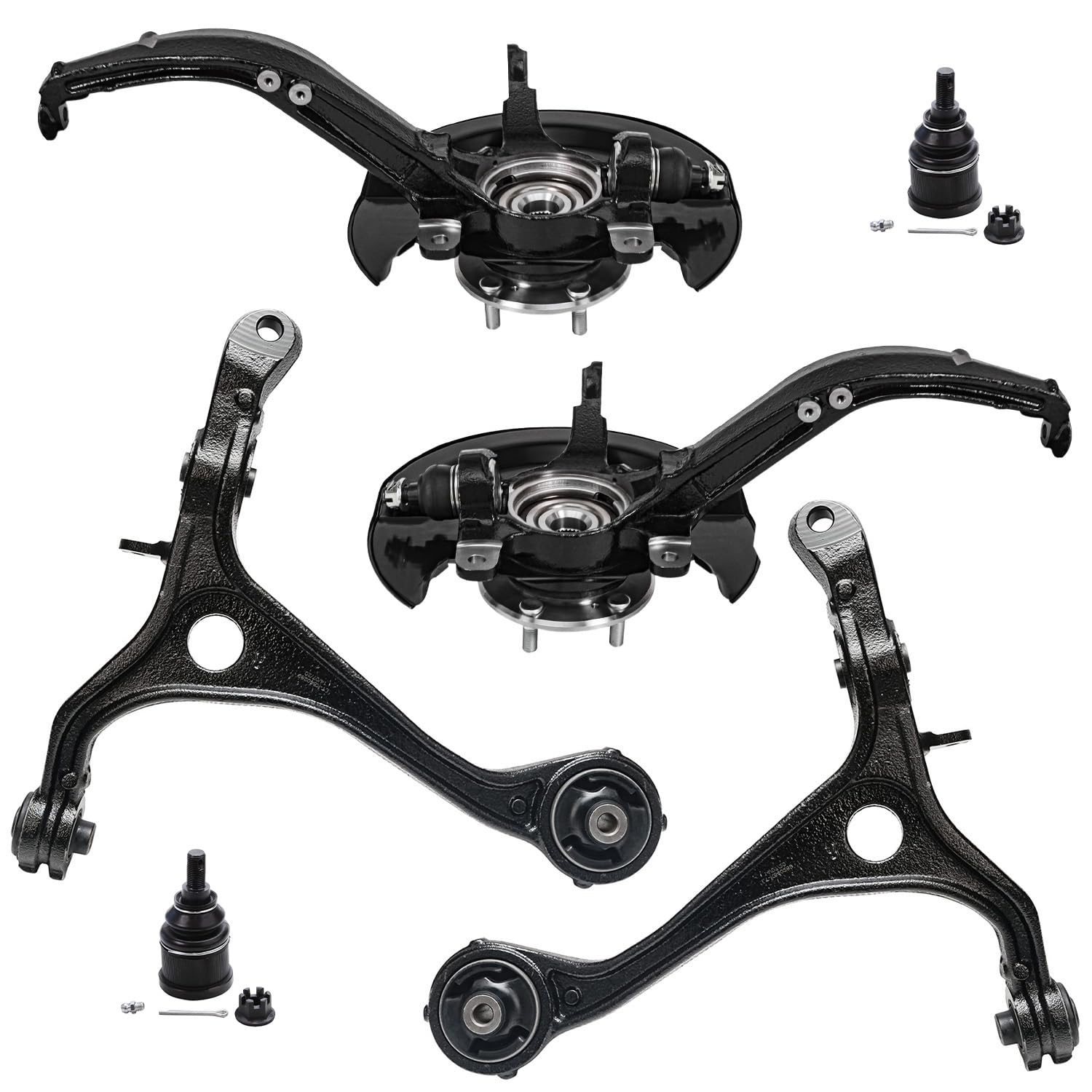 Detroit Axle - 2.4L Front 6pc Steering Knuckles Kit for 03-07 Honda Accord