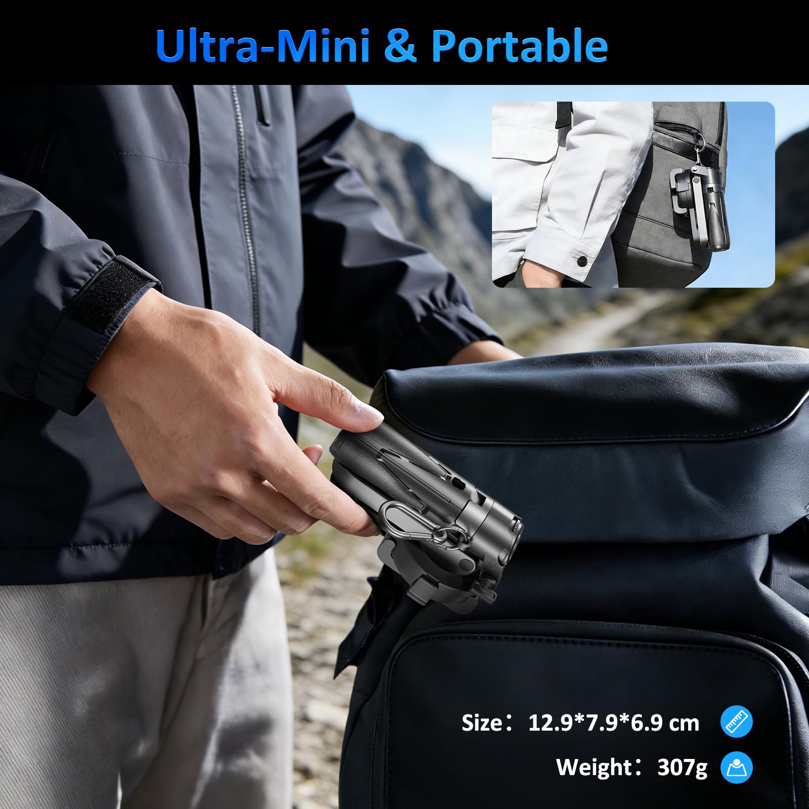 Bastone Selfie Con Magnetico E Morsetto A Molla, Treppiede per Cellulare Bluetooth 4 in 1, Impugnatura Per Telefono, Mini Quadrupode Telescopico Per iPhone/Android, Rotazione A 360 Gradi.
