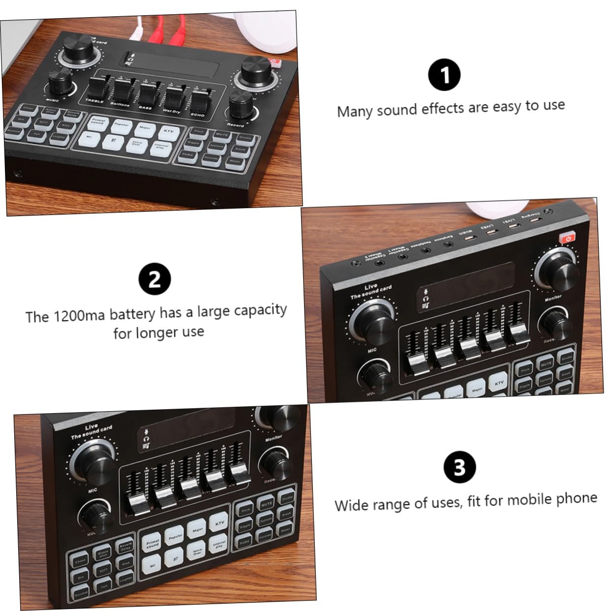 Tarjeta de Sonido Externa Portátil para Teléfono Móvil y Computadora, Dsp de 32 bits, 4 Efectos Personalizados y Conexión Inalámbrica Estable, Adecuado para Transmisión en Color Aleatorio
