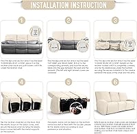 Vista 7 de TAOCOCO Fundas para sofá reclinable, 8 piezas, fundas elásticas para sofá grande de 3 asientos, fundas reclinables, protector de muebles