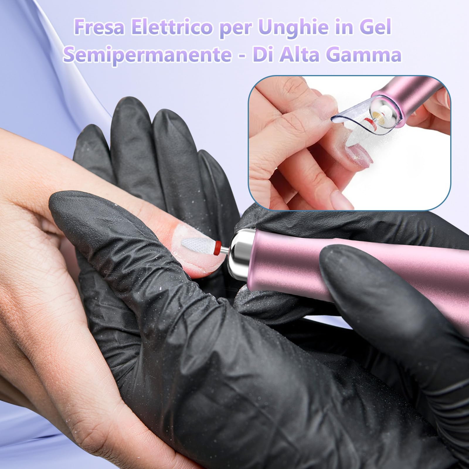 Fresa per unghie professionale 35.000 giri/min - lima elettrica per unghie in gel ricostruzione e acrilico, nail drill a velocità regolabile per manicure e pedicure