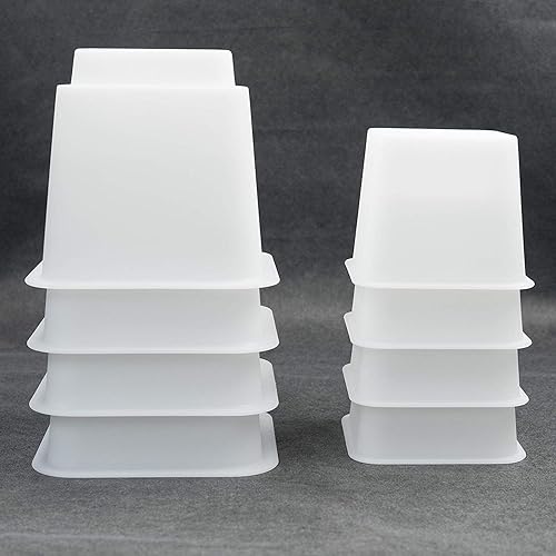 HomeRoots Elevadores ajustables para muebles de cama, plástico resistente de 3, 5 u 8 pulgadas, elevadores blancos para cama y sofá, juego de 4,