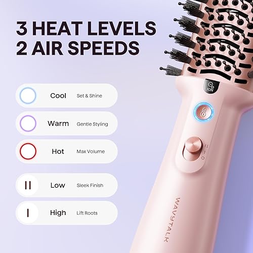 Miniatura 8 de Wavytalk Cepillo secador de pelo de doble voltaje para Europa y viajes internacionales, mini cepillo jet de 110 V-240 V, cepillo secador de pelo