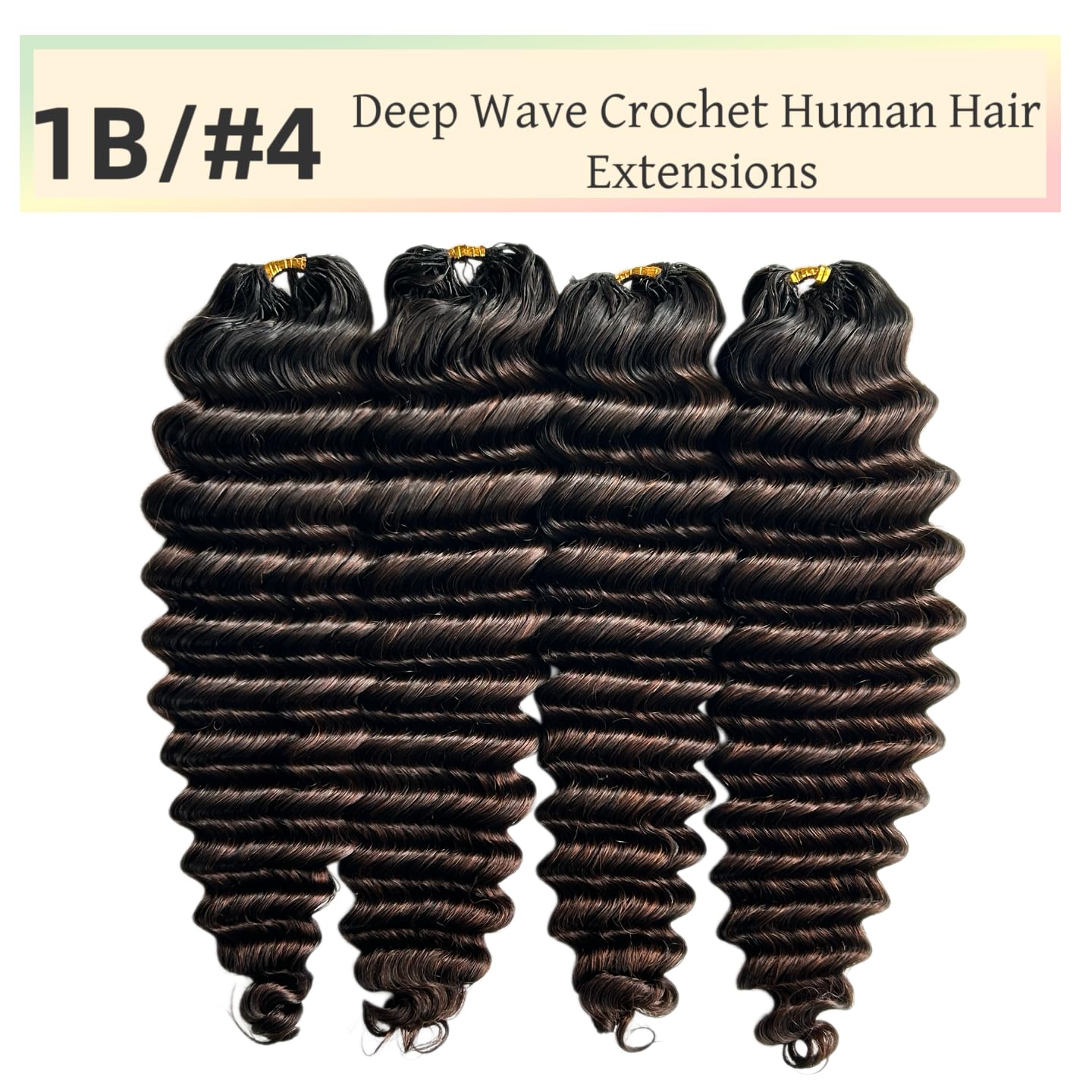 100% Human Hair Deep Wave Knotless Crochet Extensions