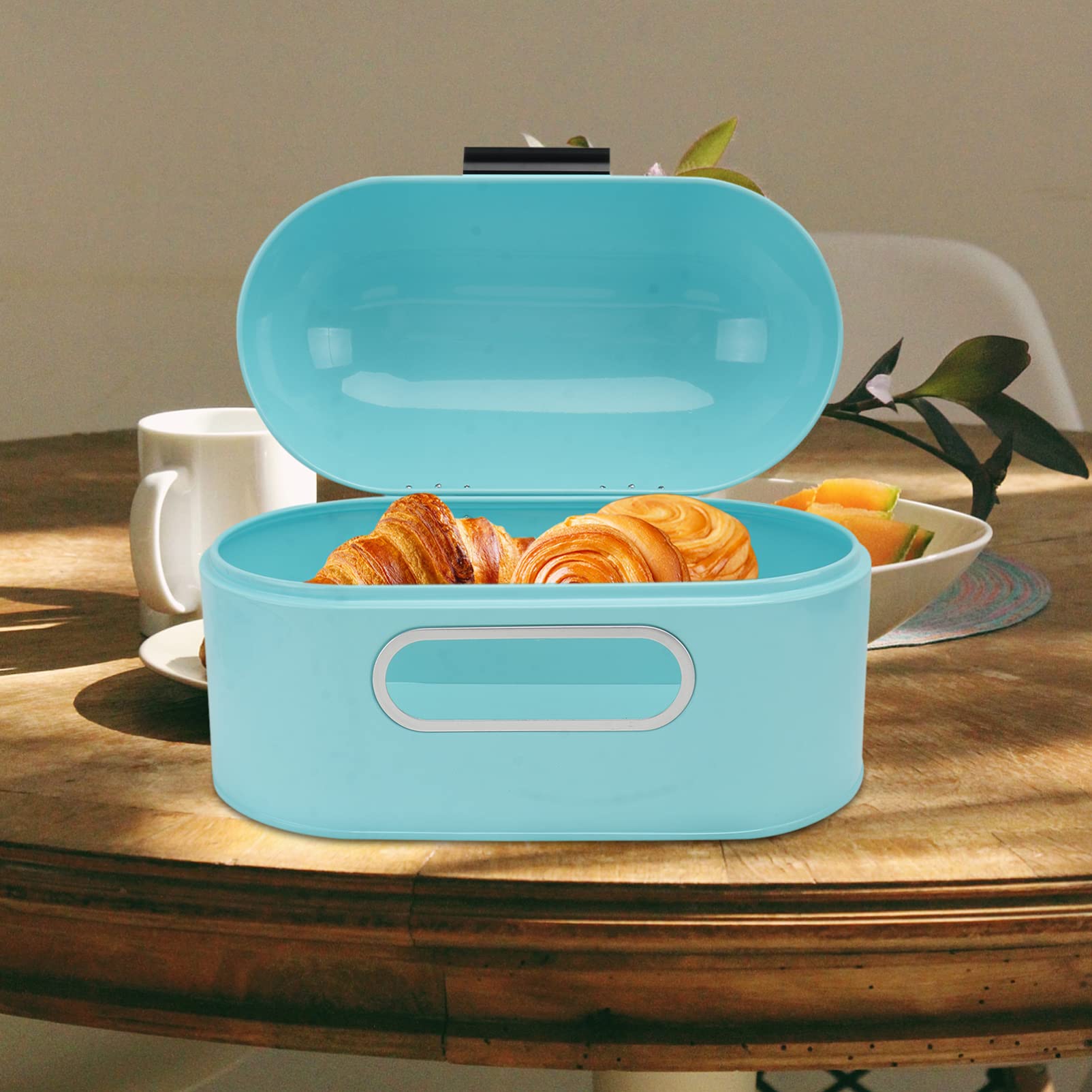 Cabilock Caja De Pan De Metal Para Cocina Contenedor Doméstico Visible De Alimentos De Metal Para Almacenar Pan En El Hogar Cocina