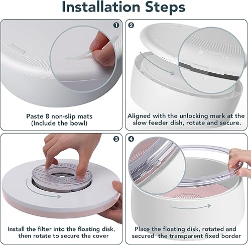 Miniatura 6 de UPSKY Cuenco de agua para perros de 3 litros de 101 onzas, tazón grande sin derrames, con tapete de alimentación lenta, dispensador de agua para