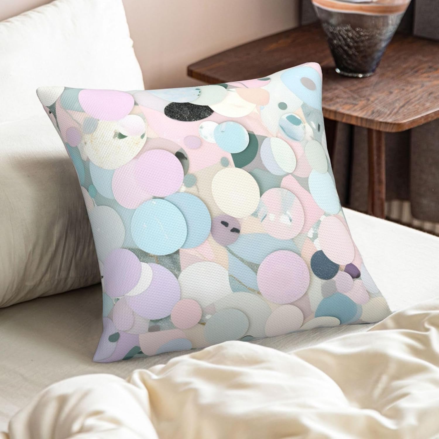 Terrazzo Marble Pastel Imitation Linen Pillowcase -2 Sets, Fashionable Home Decoration, Used for Sofas, Gardens, beds