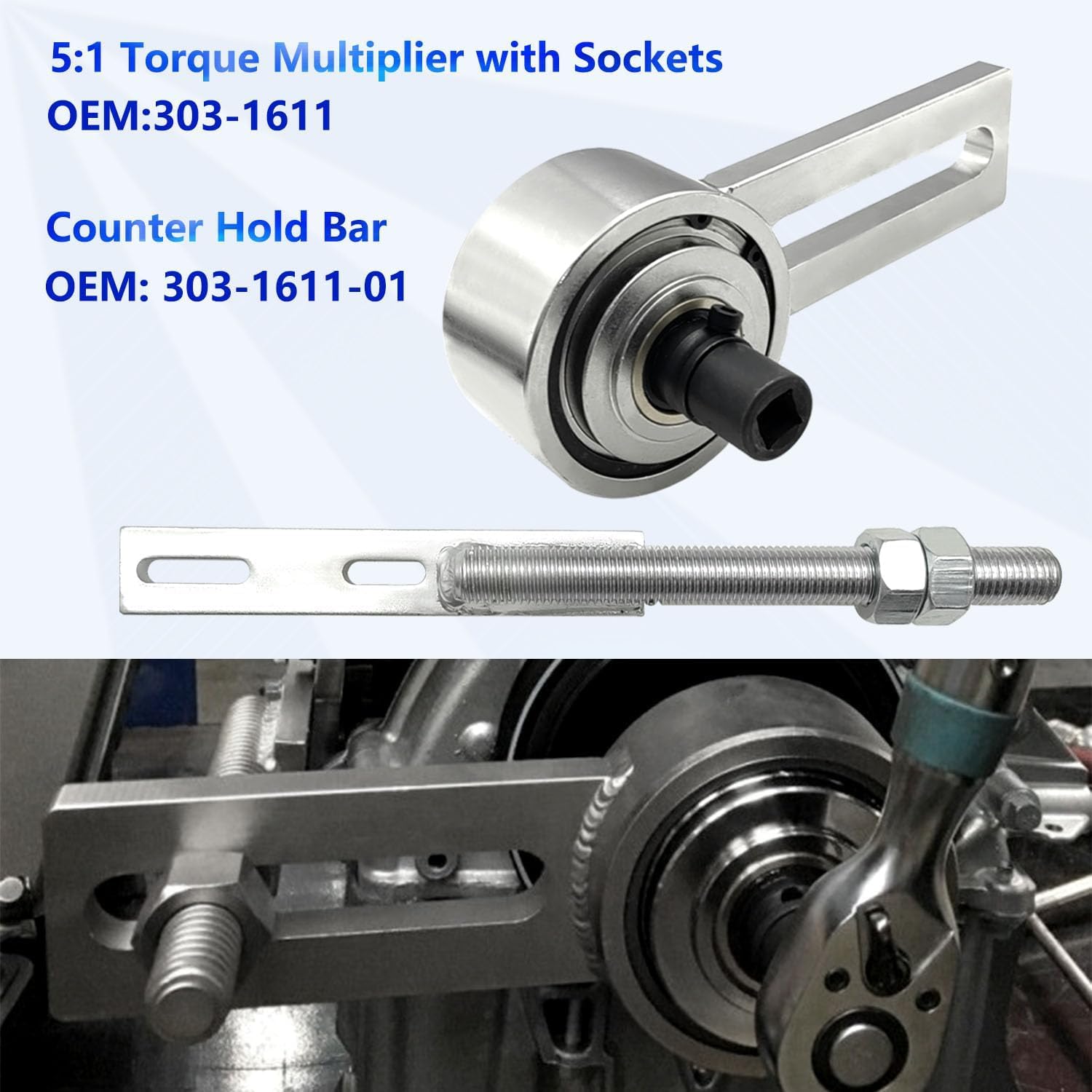ZKTOOL Motor Kurbelwelle Riemenscheibe Abzieher Werkzeug, Kompatibel mit Ford 1.0T ECOBOOST Riemenscheibe Einstellwerkzeug 303-1611 303-1611-01 303-1611-02