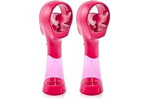 O2COOL 2 Pack Elite Battery Powered Handheld Water Misting Fans