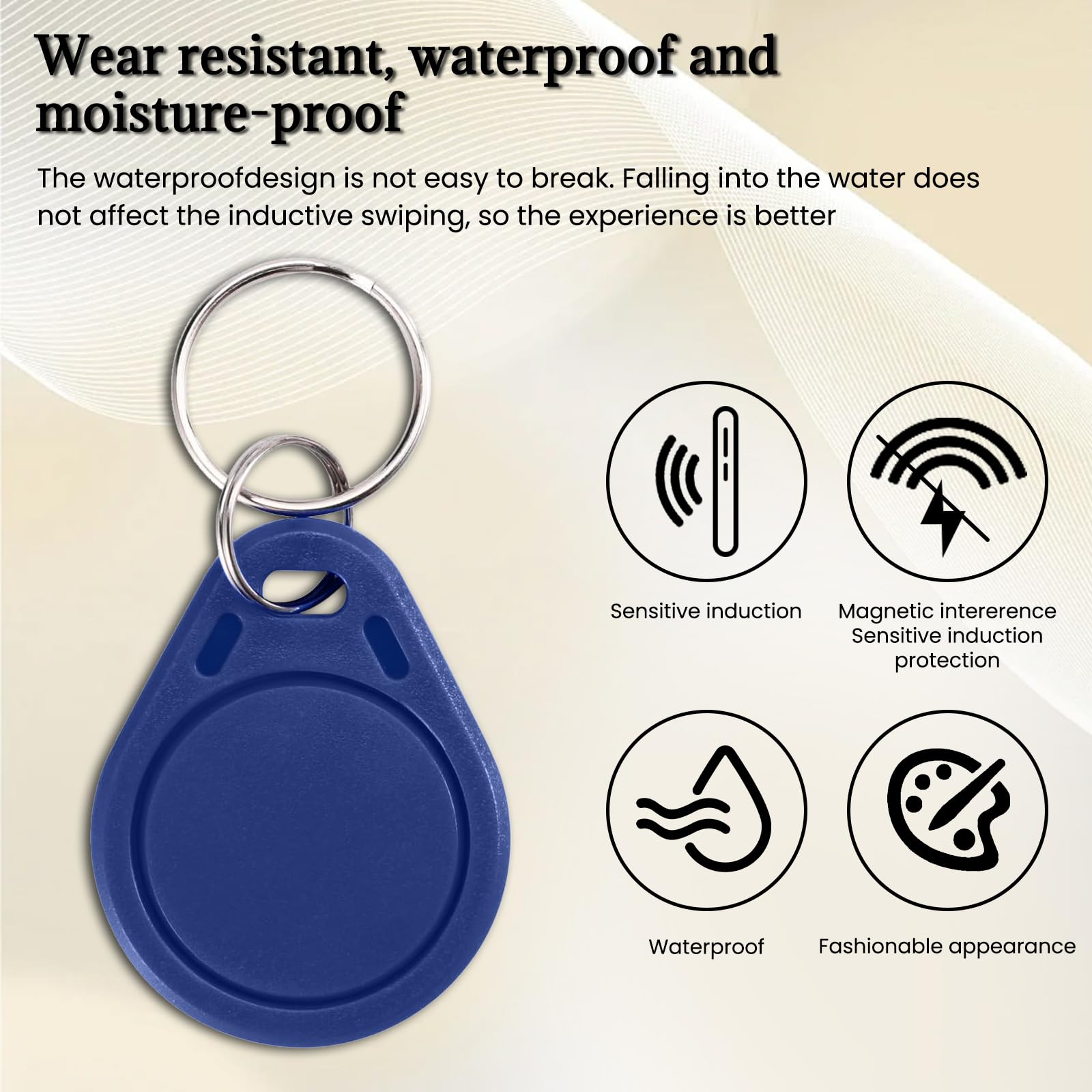 Lot de 50 porte-clés RFID T5577 125 kHz inscriptibles T5577 pour cartes d'identification de proximité, jetons T5577 universels pour systèmes de contrôle d'accès sans clé et verrouillage de sécurité