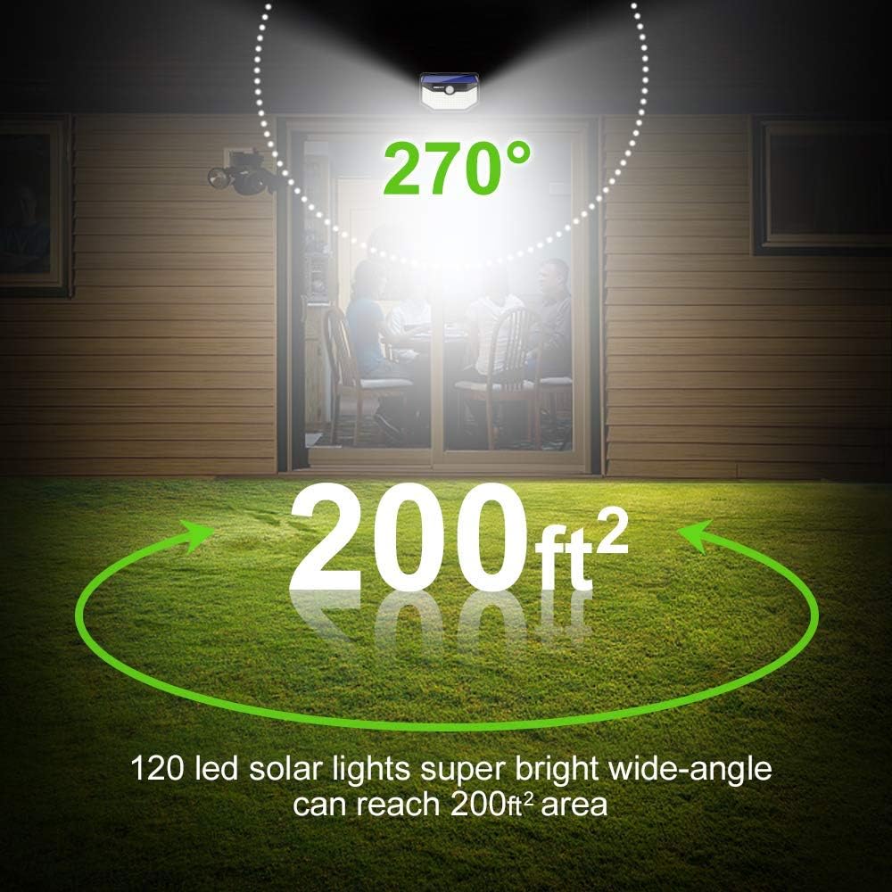 Buy Hmcity Solar Lights Outdoor 120 Led With Lights Reflector And 3 Lighting Modes Motion Sensor Security Lights Ip65 Waterproof Solar Powered For Garden Patio Yard 2pack Online In Hong Kong B07zsc6tnb