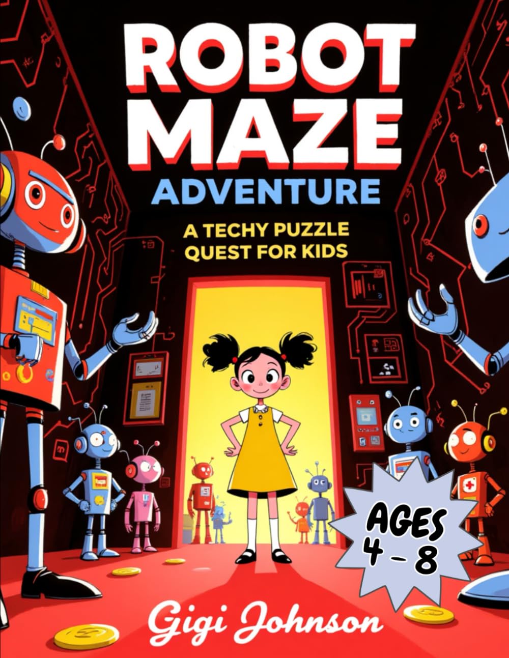 Robot Maze Adventure: A Techy Puzzle Quest for Kids Ages 4–8 | Featuring 50 Mazes With Solutions