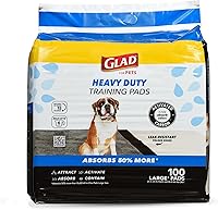 Glad XL Puppy Training Pads with Activated Charcoal Odor Control - Heavy Duty 24x24 Leak-Proof Pee Pads, Quick-Dry, 100 Count