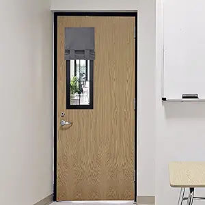 RYB HOME Classroom Door Window Cover, Blackout Shades for Classroom Windows and Doors Cover Lockdown Shades, Room Darkening Design Blocks Views, W 12 x L 30, 1 Panel, Grey
