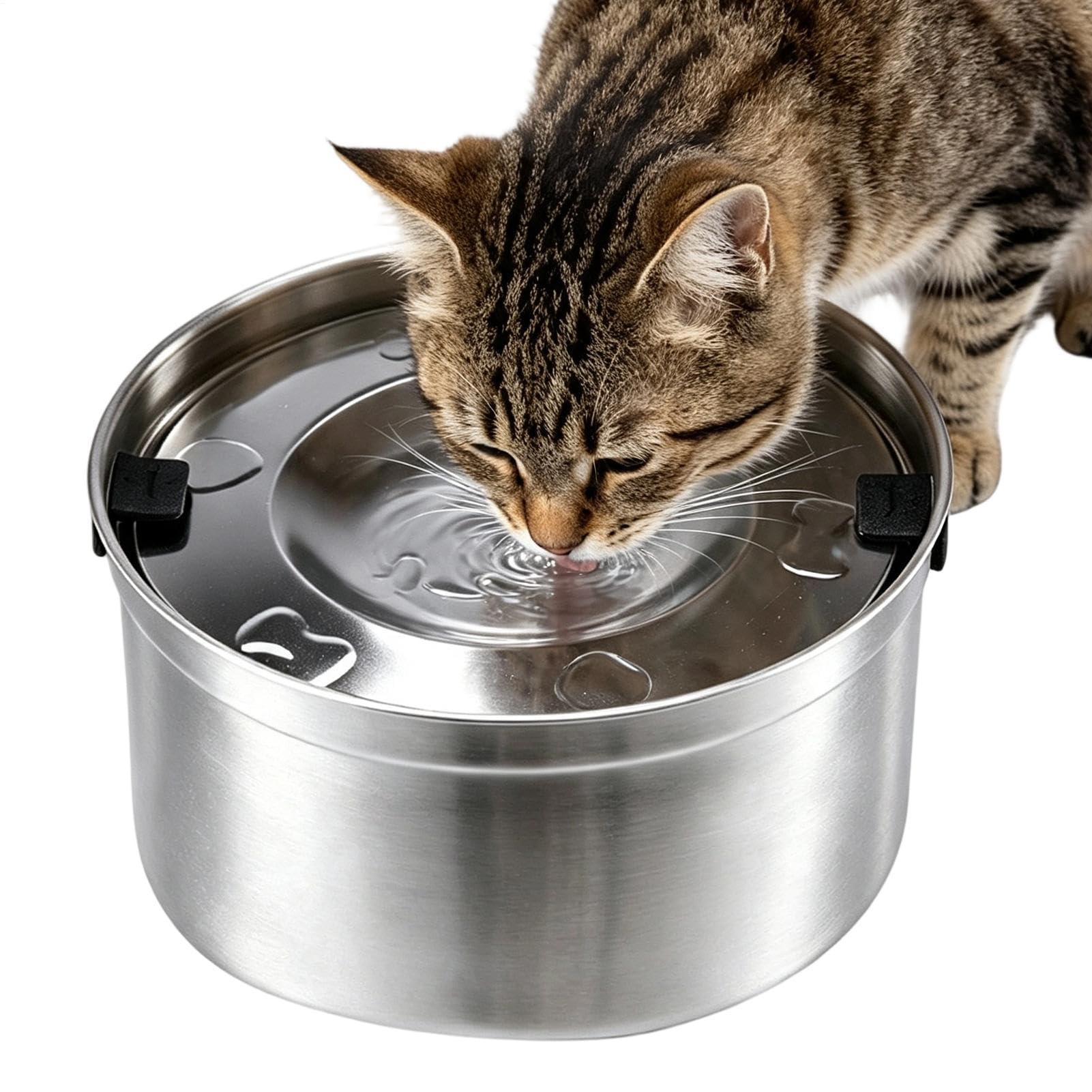 Bebedero Antiderrame para Gatos con Bebedero Flotante De Acero Inoxidable
