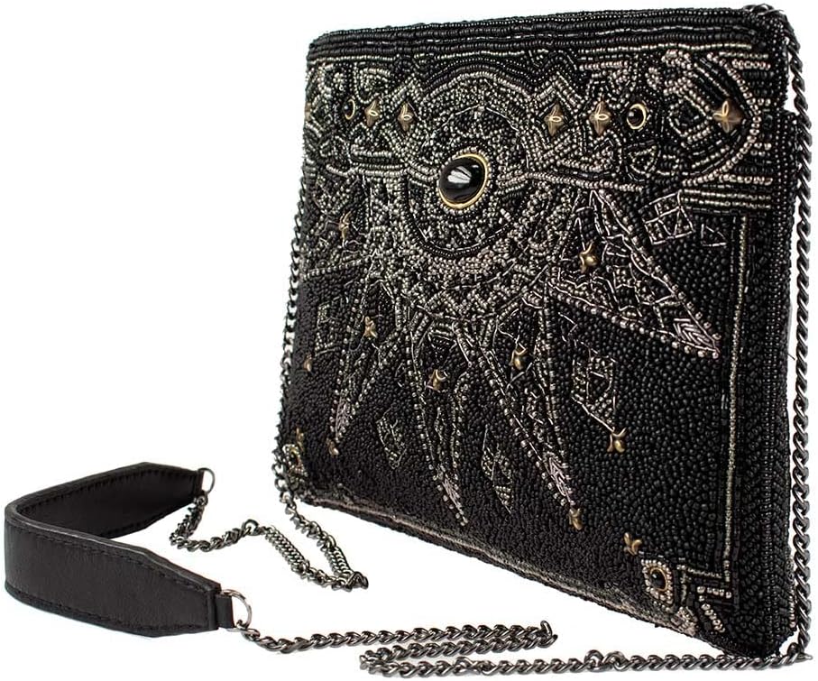 Mary Frances Magical Power Beaded Crossbody Handbag, Black