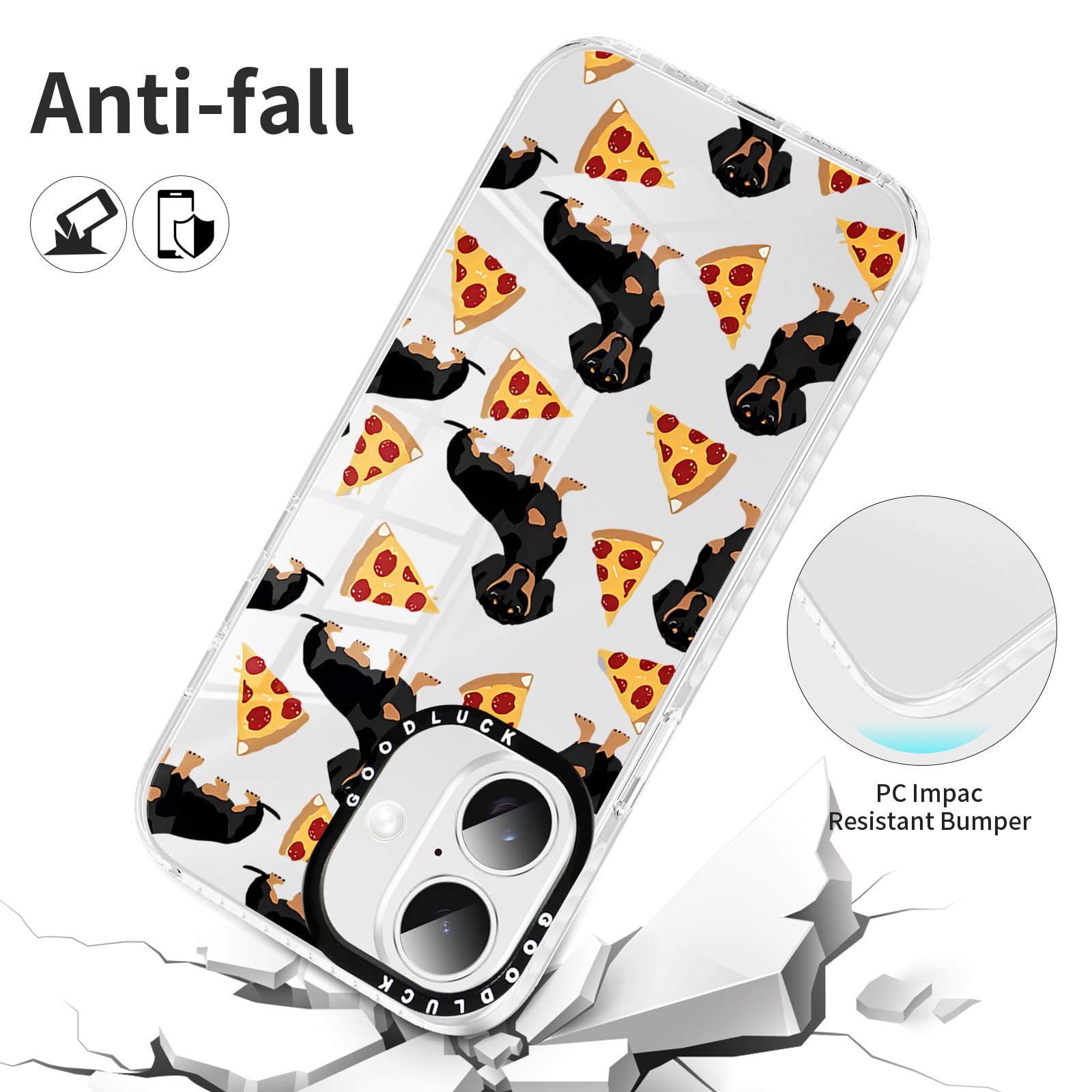 Xylota 2 Piezas Funda para iPhone 17 6,3", Transparente Carcasa con Lindo Dibujos Perro Mujer Niñas Case, Ultra Delgado Silicona Suave TPU Bumper Antichoque Protección Cover para iPhone 17 — view 5