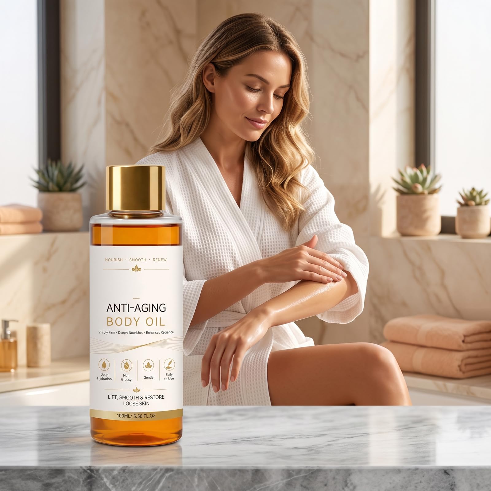 Olio per il corpo anti-invecchiamento, rassoda la pelle e dona una pelle luminosa, assorbe rapidamente, per braccia, gambe e tutto il corpo (5 pezzi)