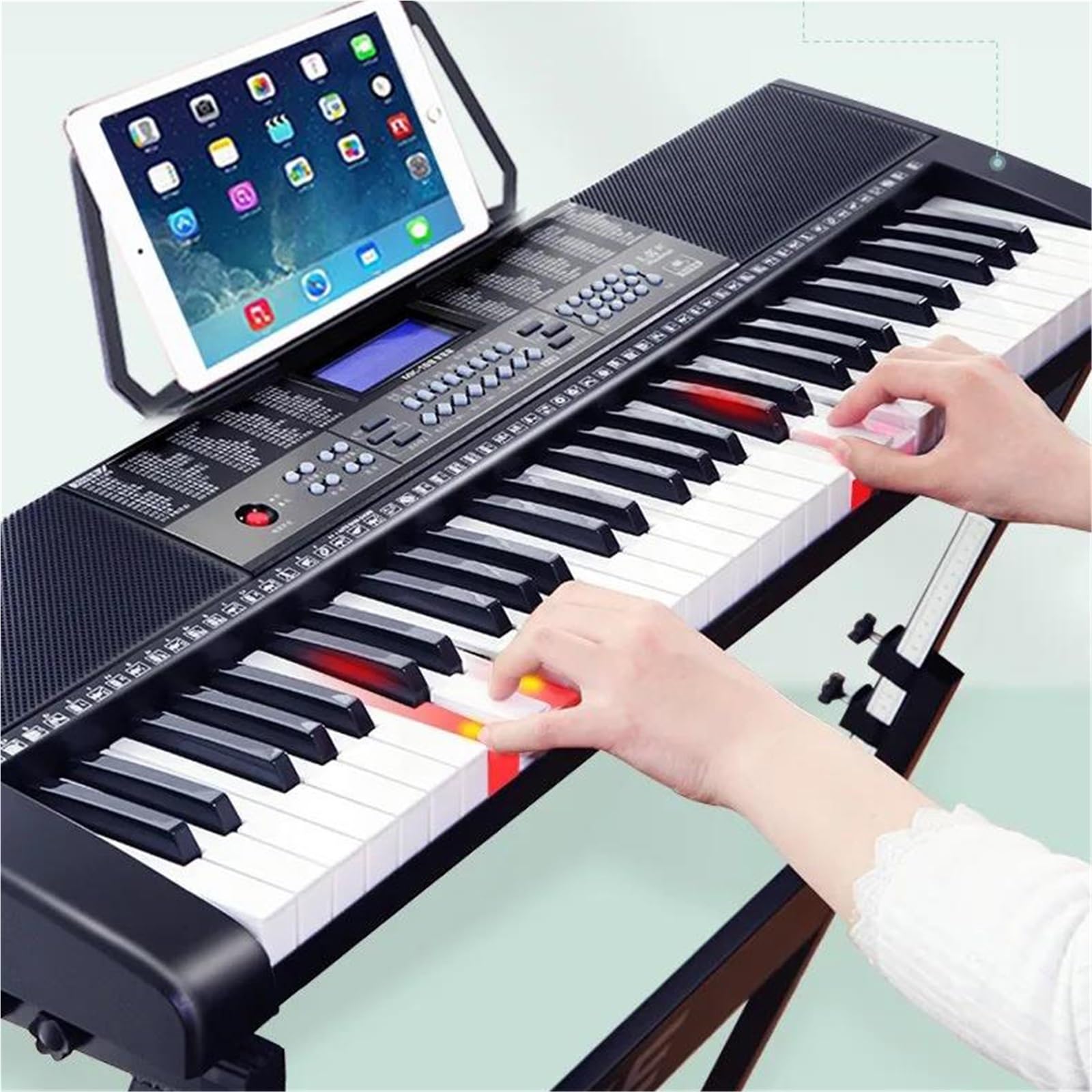 Pianos Digitales Para Piano Electrónico Para Adultos Teclado Musical De 61 Teclas Órgano Electrónico Profesional Para Principiantes Pianos Digitales Flexibles(Light)