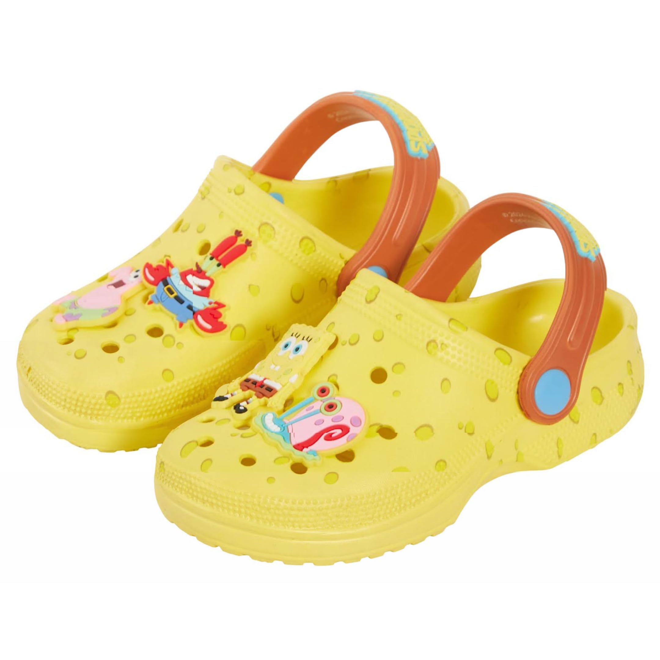 SPONGEBOB SQUAREPANTS Zoccoli Charms Sandali per Bambini Ciabatte estive con Cinturino Posteriore Scarpe da Spiaggia Vacanza