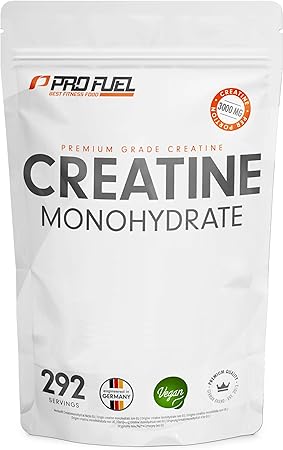 Creatin Monohydrat Pulver 1kg / 1000g reines Kreatin Monohydrat in mikronisierter Qualität - Creatine-Monohydrate optimal hochdosiert - Creatin-Pulver ohne Zusätze, 100% vegan, Vorrat für 292 Tage