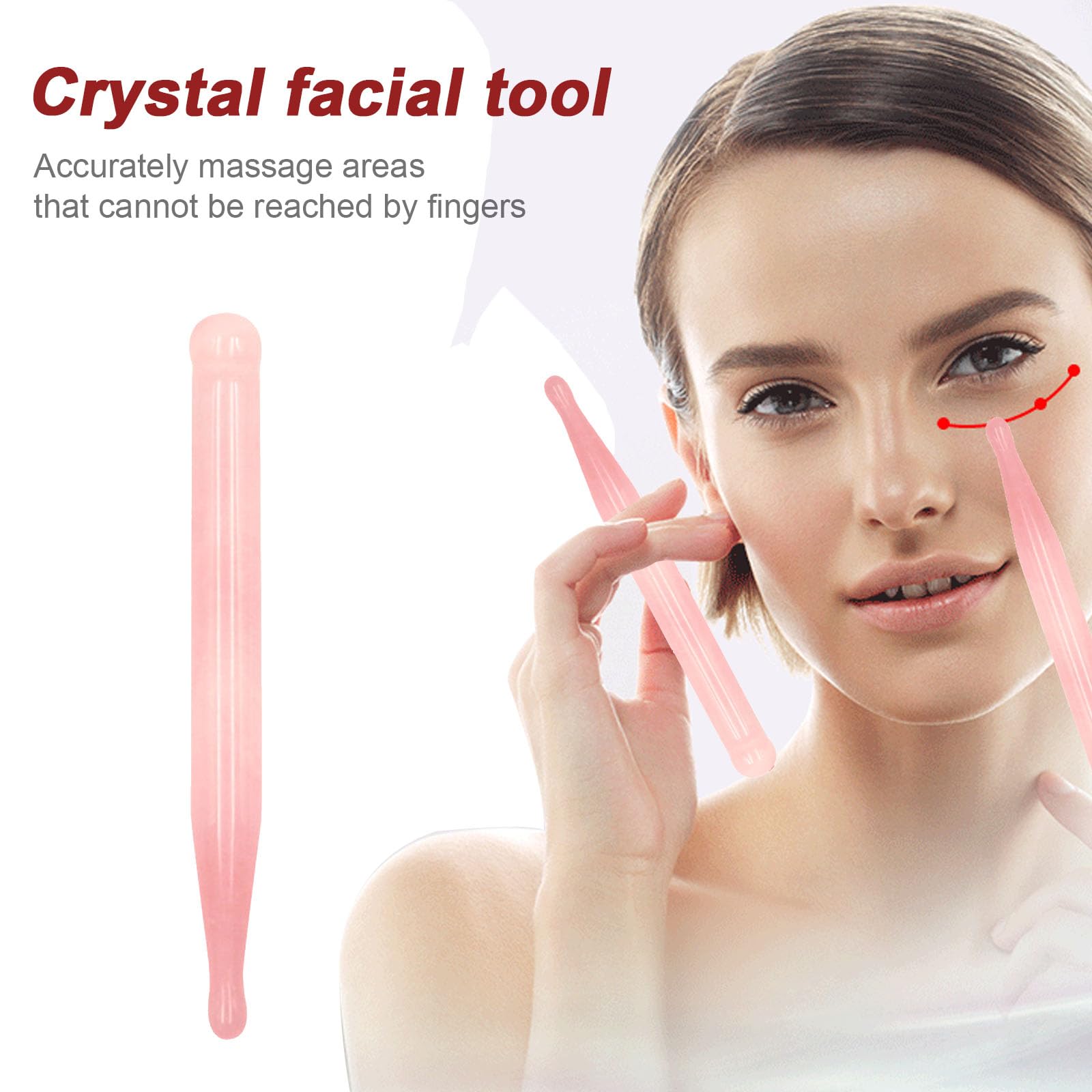 Acupressure Pen for Facial Skin Care-Deep Tissue 2Pcs Crystal Massage Tool-Point Massage Relief Pain Therapy Stone Tools Relaxing Trigger Self-Massage