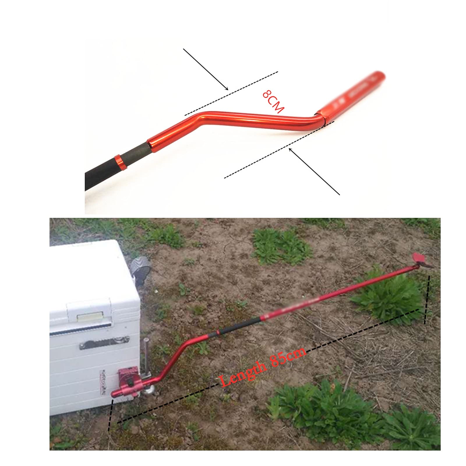 caihuashopping Support Canne a Peche Bâche de la Tige de pêche au Carbone Tourelle Tourelle Tourelle Tour du Support 85 cm Tige Longue Hors Boîte de pêche Suspendue Support de Canne à Pêche