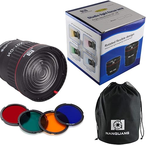 Miniatura 9 de EXMAX NG-10X Fresnel Adaptador de enfoque de lente Fresnel Spot S-Mount Adaptador Accesorio 10-40° 5X Lente de enfoque más brillante Ajustar para