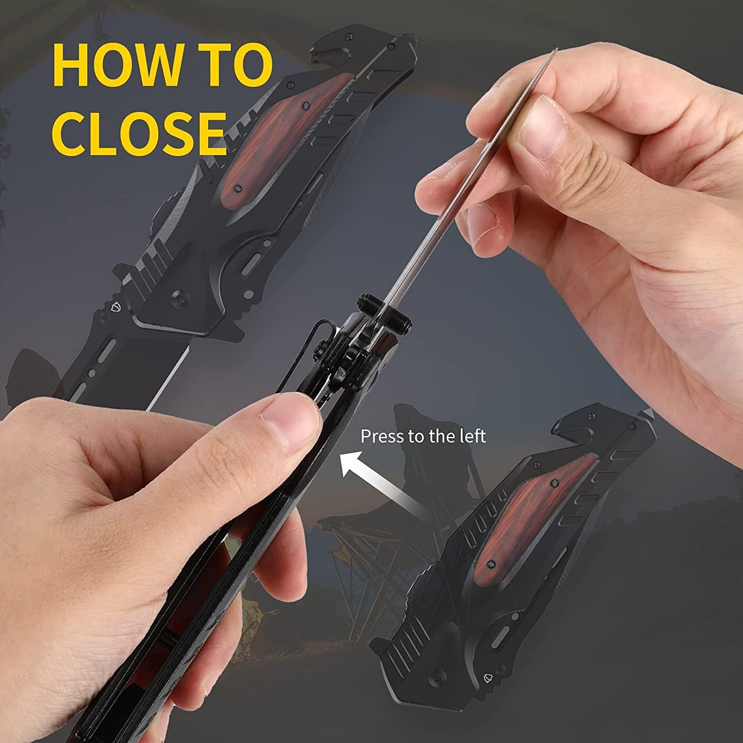 Jellas 8Cr13Mov Pocket Knife - Folding Knife 440C Knife with Clip - Tactical Knife for Fishing Hunting Hiking Survival Mens and Womens Gift (Red)) : Everything Else