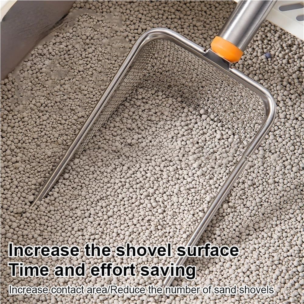 STAINLESS STEEL Reusable Home Scoops Cats Toilet Cleaning Shovel Tool Metal Cat Litter Scoop Heavy Duty Stainless Steel Litter Box Scoop With Ergonomic Handle Cat Cleaning Tools For Multi-Cat Homes