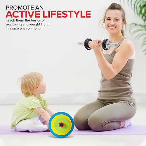 Miniatura 6 de Modern Innovations Juego de pesas de mancuerna para niños, equipo de entrenamiento de juguete, pesas para niños para ejercicio, diversión y fitness