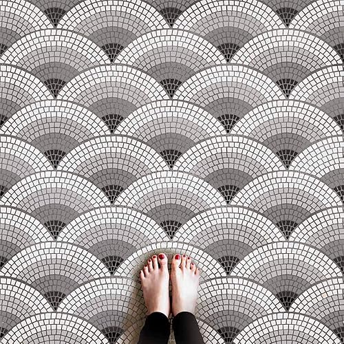 Plantilla de mosaico de abanico parisino - Azulejos franceses de bricolaje - Decoración de mosaico para mejoras del hogar