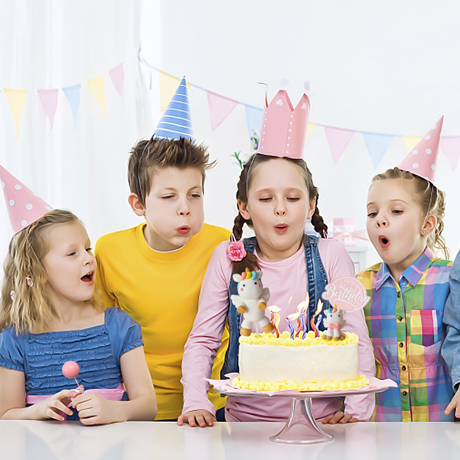 34-teiliges Regenbogen-Pferde-Kuchen-Deko-Set – Bunt, Süß & Wiederverwendbar Für Kindergeburtstage