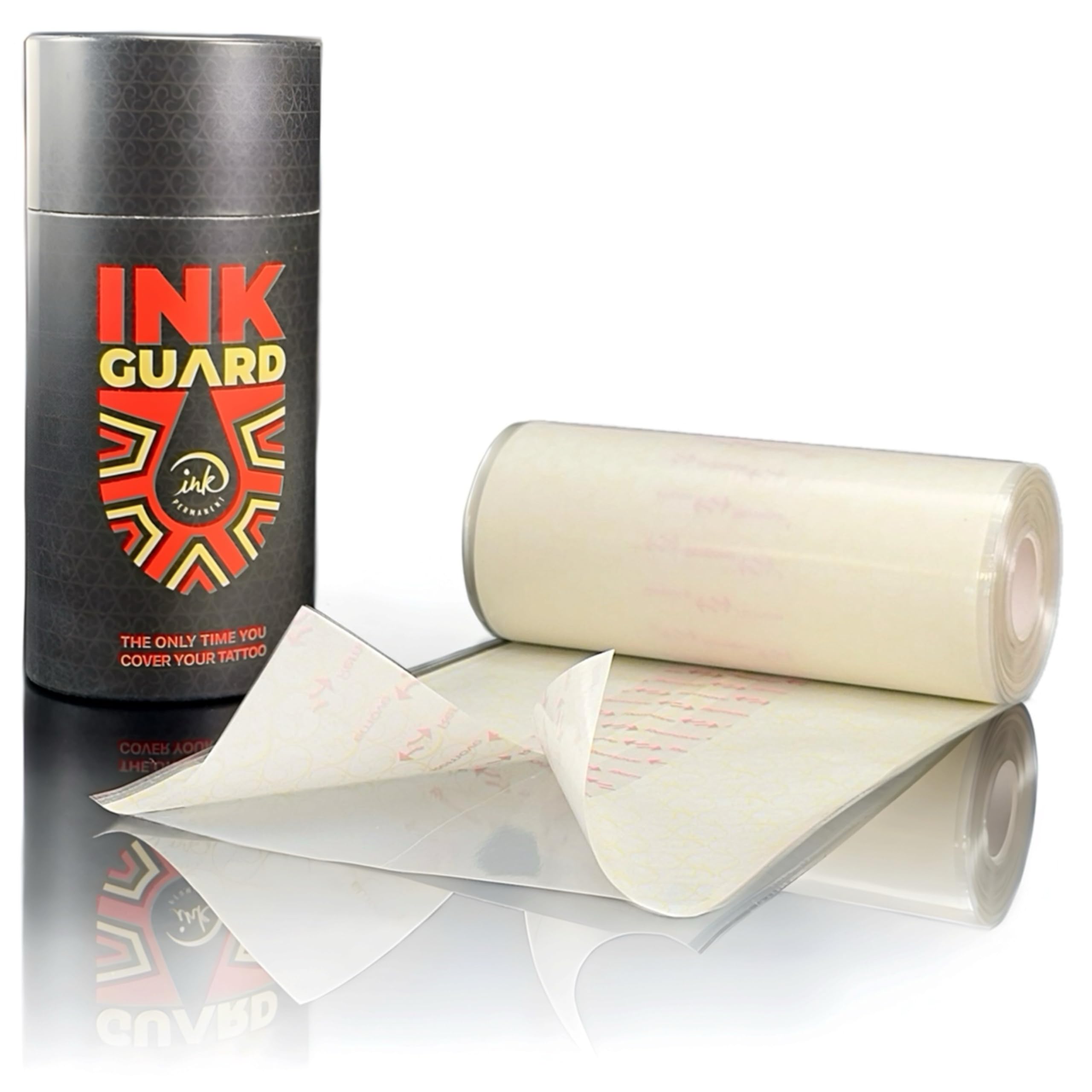 Ink Guard Tattoo Aftercare Bandage 6" x 32 Feet (10M), New Generation Waterproof Second Skin Film with Easy-Peel PET Backing