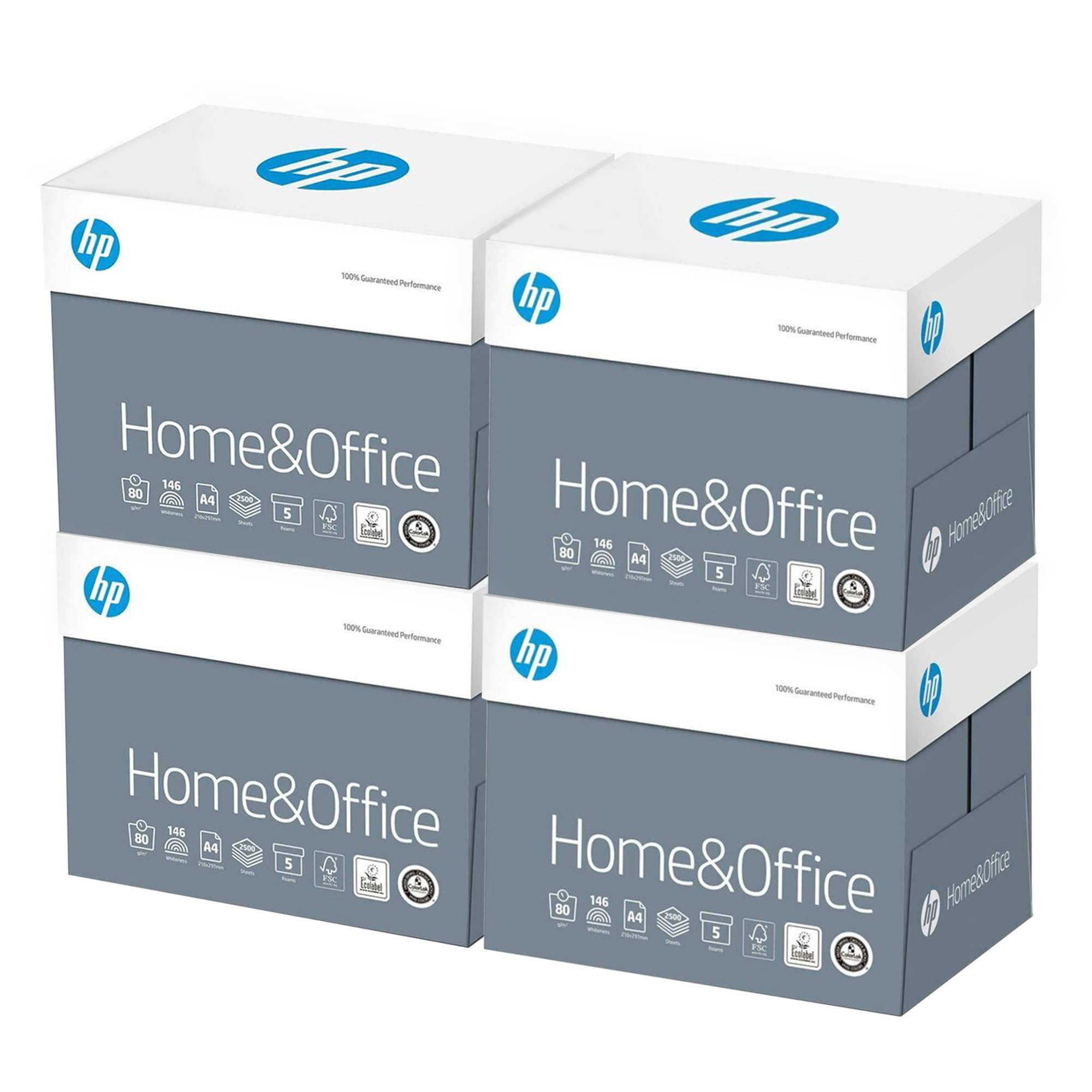 HP Druckerpapier A4 Kopierpapier 80g - 4 x 2.500 Blatt - 10.000 Blatt | HP Druckerpapier und Kopierpapier DIN A4, 10.000 Blatt, 80 g/m², weiß, Büro und Home Office, Universalpapier