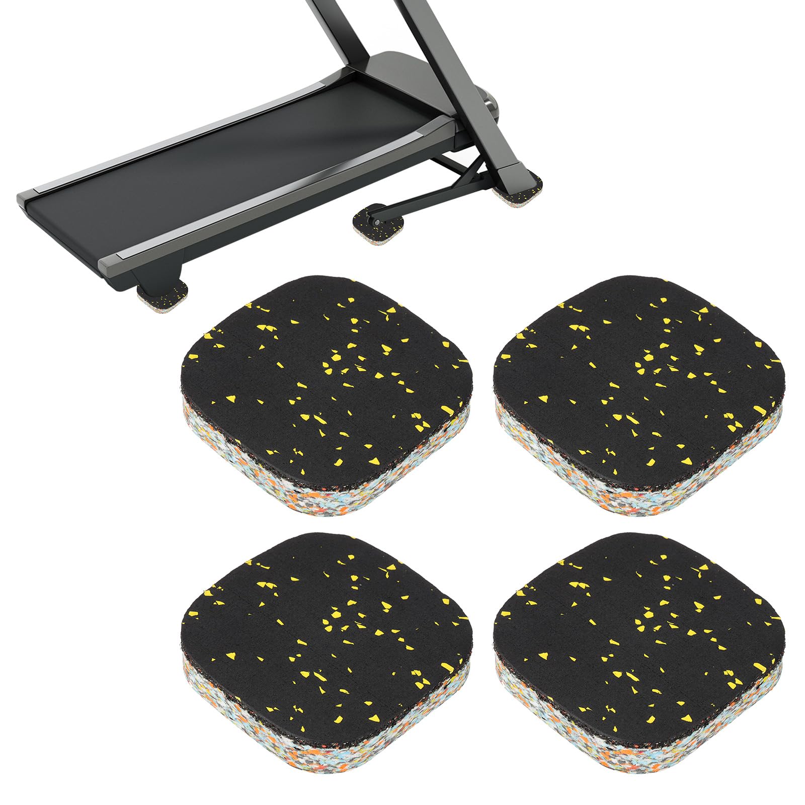 Tapis de sol anti-bruit jaune pour fitness à la maison sans vibrations