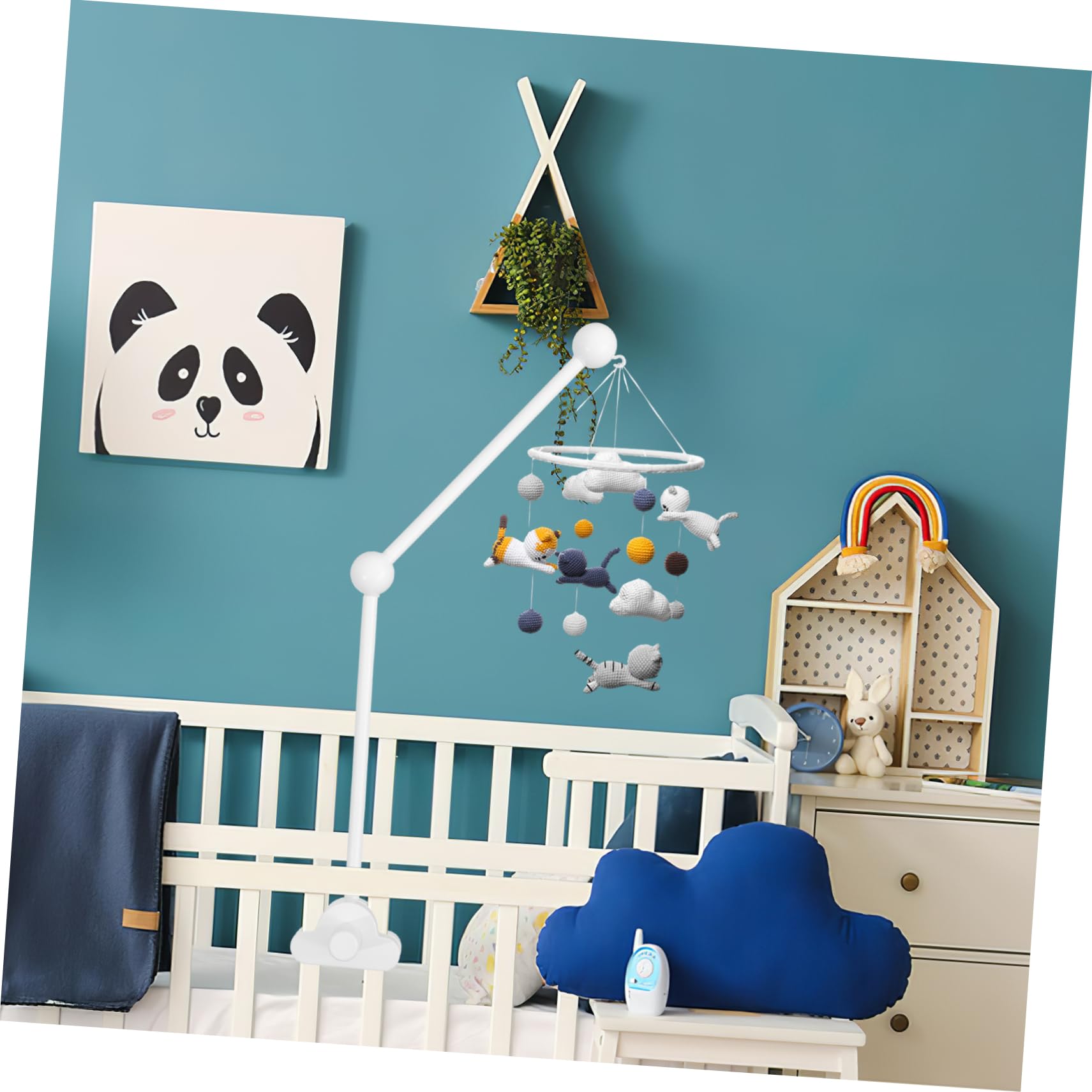 VICASKY 5pièces Mobile De Berceau avec Support Forme De Accroche Mobile pour Lit Garçon Fille Accessoire De Décoration Ludique Et Apaisant pour Nursery