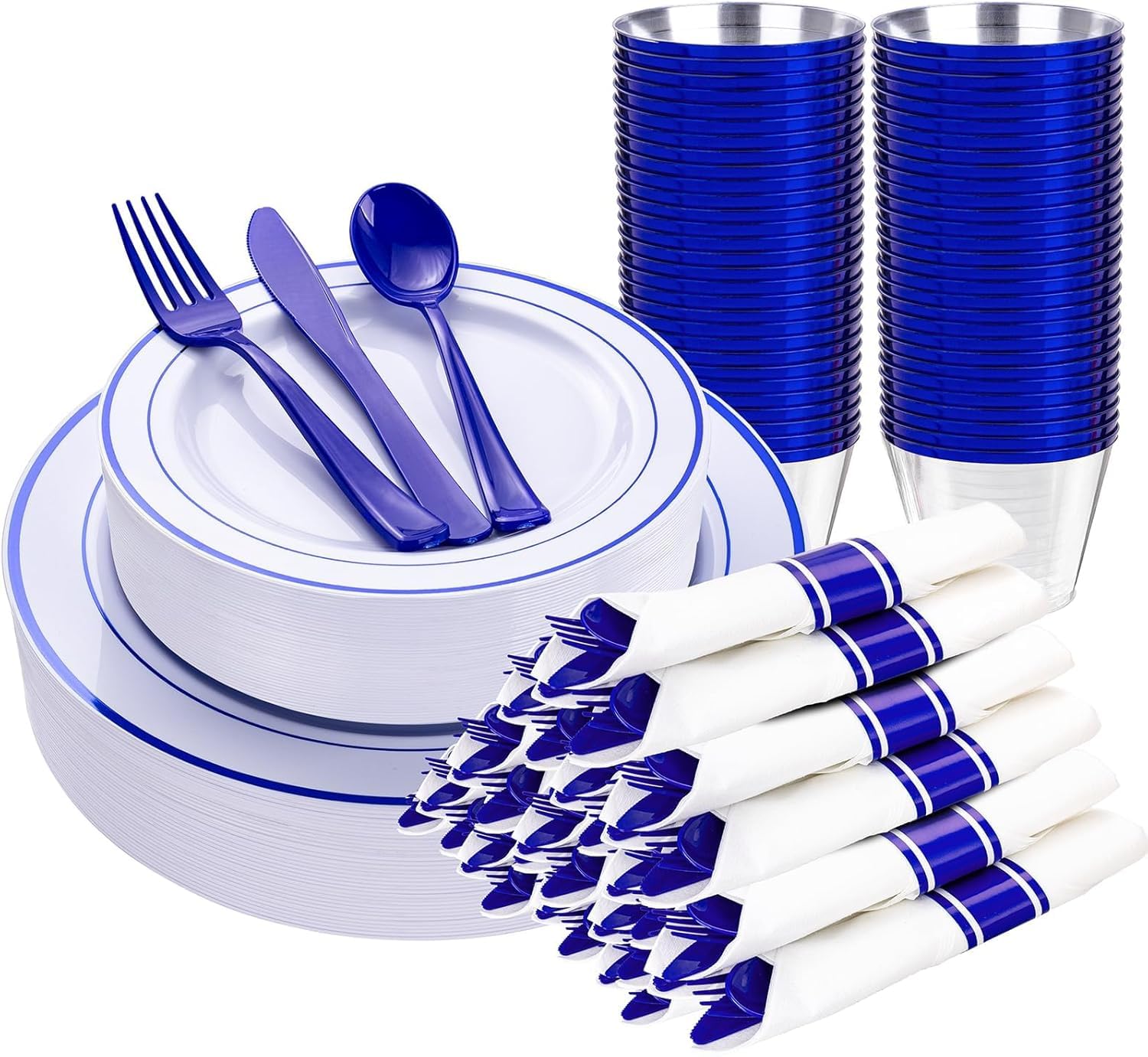 WELLIFE Disposable Plates & Cutlery Set - 350 Piece -18