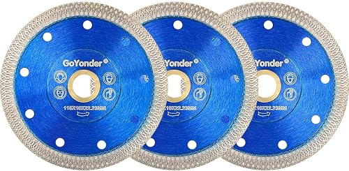 GoYonder 4.5 Inch Super Thin Diamond Saw Blade for Cutting Porcelain Tiles,Granite Marble Ceramics (4.5“Blue-3PCS)