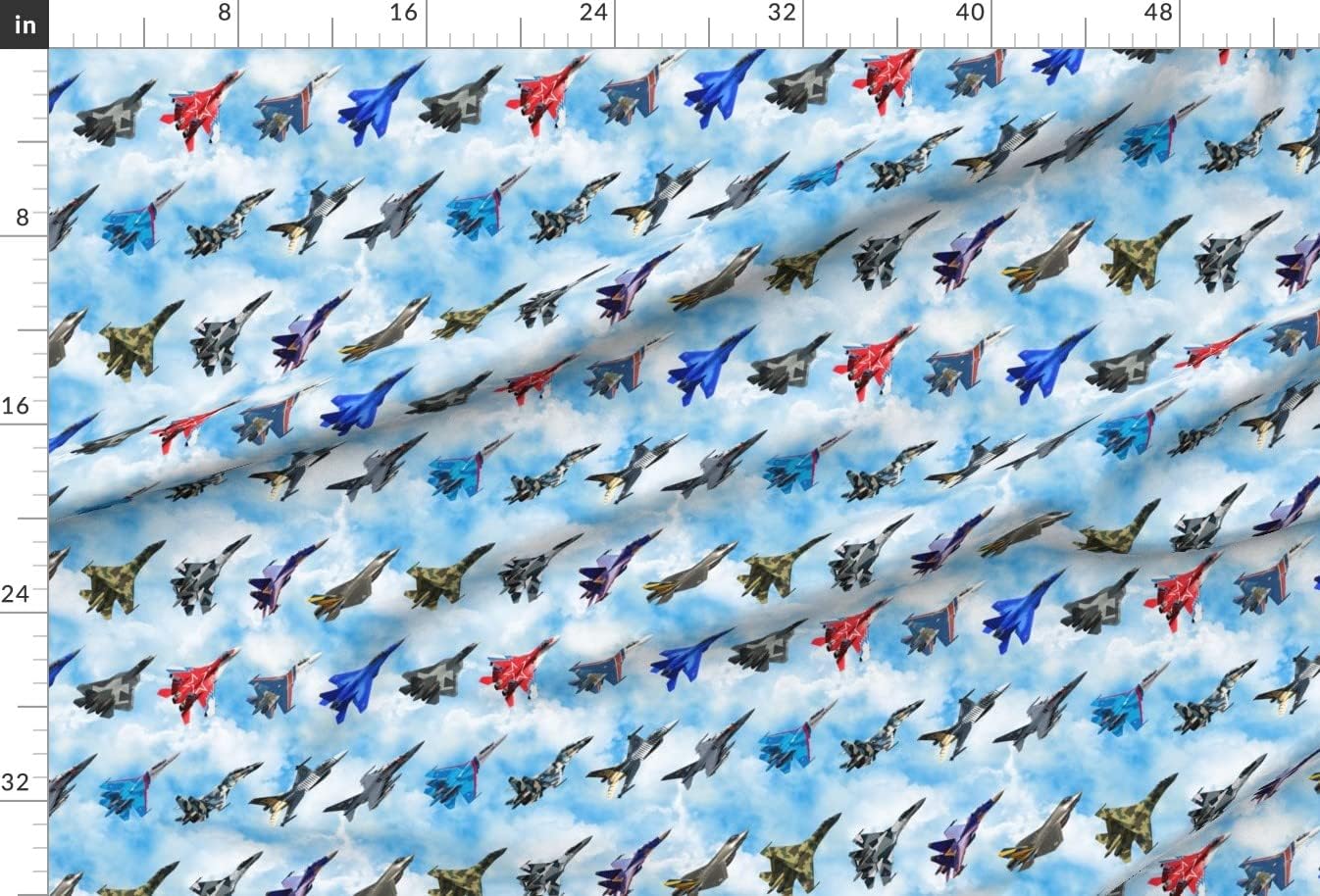 Spoonflower Fabric - Fighters Airplane Planes Collage Fighter Air Boys Printed on Minky Fabric by The Yard - Sewing Baby Blankets Quilt Backing Plush