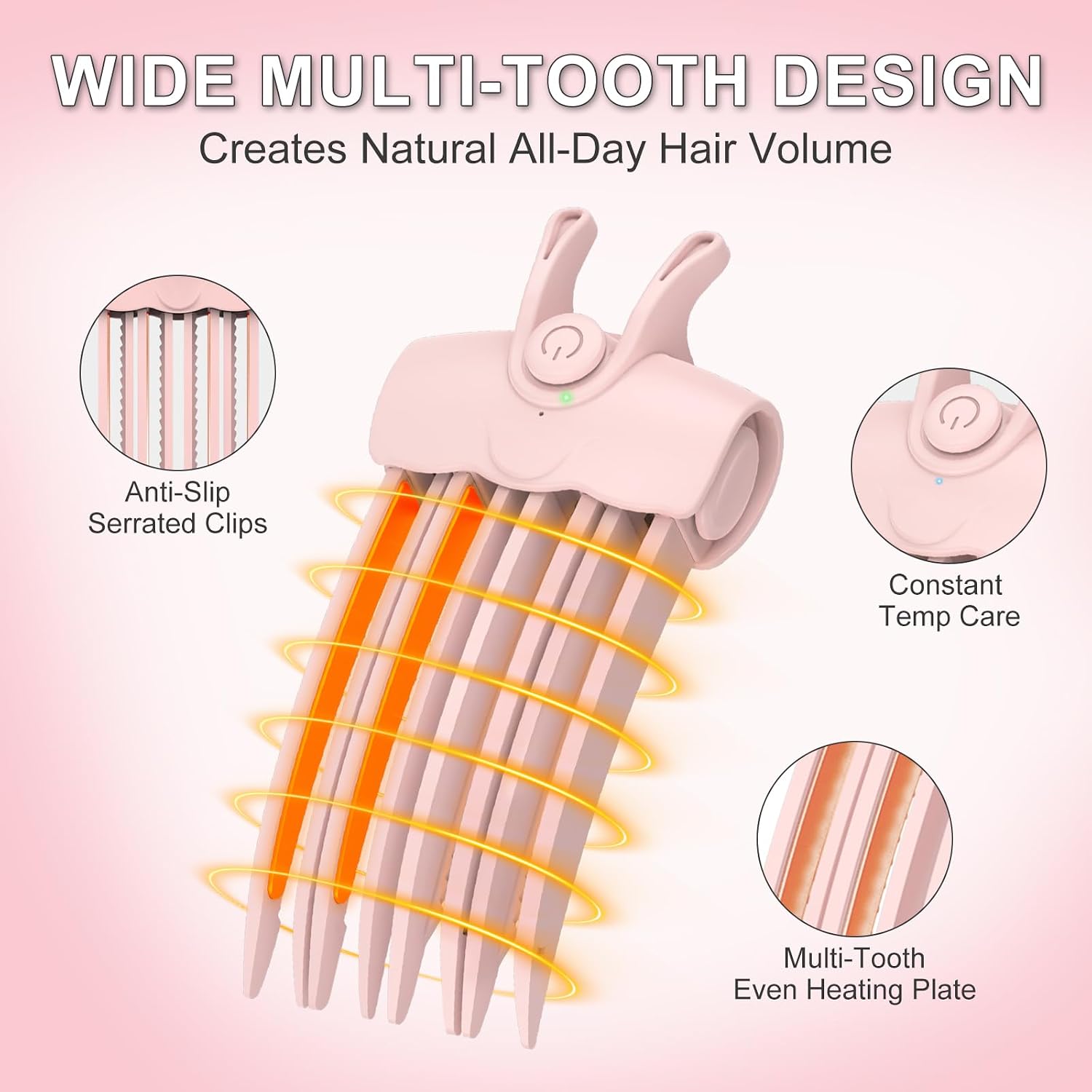 Heated Hair Root Volumizing Clip, Rechargeable Root Lifter Clip