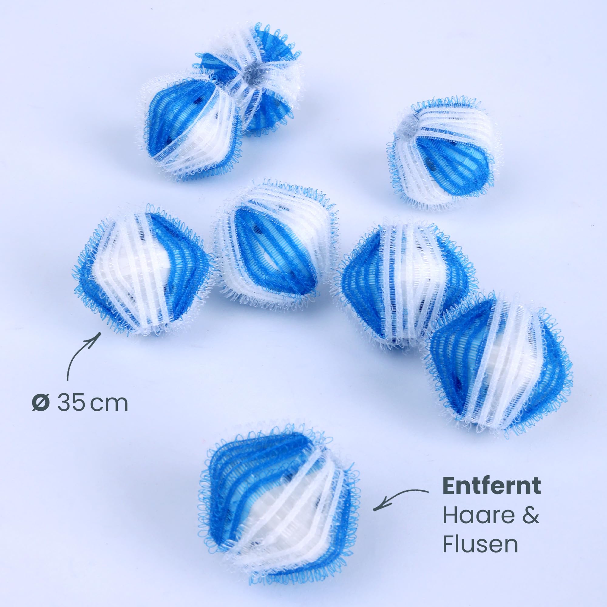 Tool & Tree Anti-Fussel-Kugeln – 8 Stück, 35mm – Waschbare Fussel- & Tierhaarentferner Aus Nylon & PP – Für Waschmaschine – Entfernt Katzen- & Hundehaare – Schonend & Wiederverwendbar