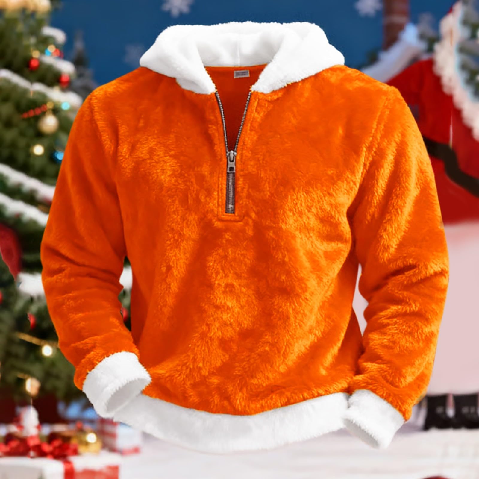 Sudadera Laboral Unisex con Capucha, De Forro Doble Faz, Cremallera, Cómoda, Informal Y Estilo. Chaqueta Verano Hombre (Orange, XXXL) Protección Solar Gym Moda Mangas Proteccion Ropa