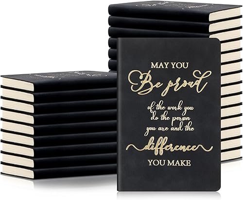 20 cuadernos de cuero con texto en inglés "Thank you" (A5) a granel, regalo inspirador para mujeres, hombres, empleados, compañeros de trabajo,