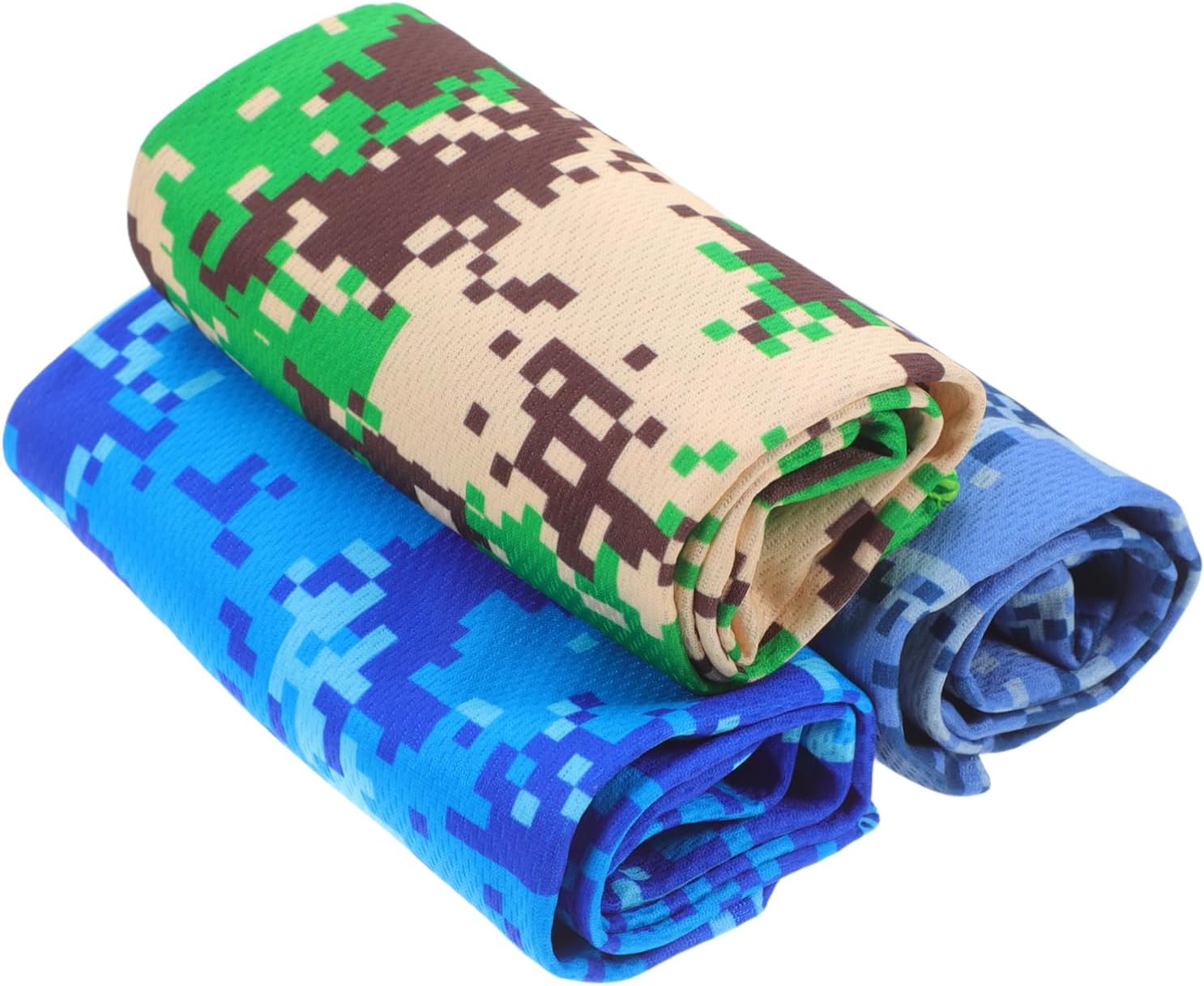 3Pcs Camouflage Coldness Sense Towels Quick Dry Summer Cooling Towels for Outdoor Activities Super Thin Absorbent Neck Face Cloths for Camping Yoga and Sports