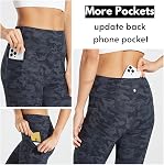 Willit 24" Leggings en lin de polaire Petite haute taille thermique de pantalons d'hiver Yoga Courir serrés Poches pour femme